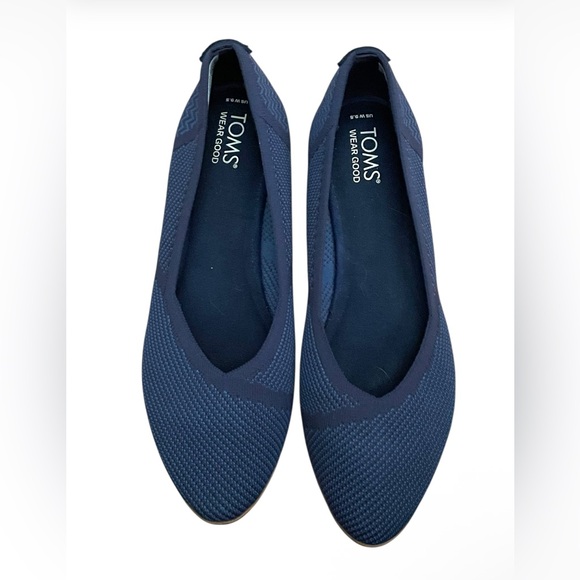 Toms Blue Canvas Flats Versatile Slip-On Loafers Size 9.5 - Picture 2 of 4